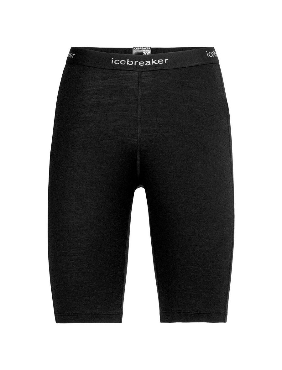 Women's Icebreaker Merino 200 Oasis Thermal Shorts Base Layers Black | CA 1065JPQJ